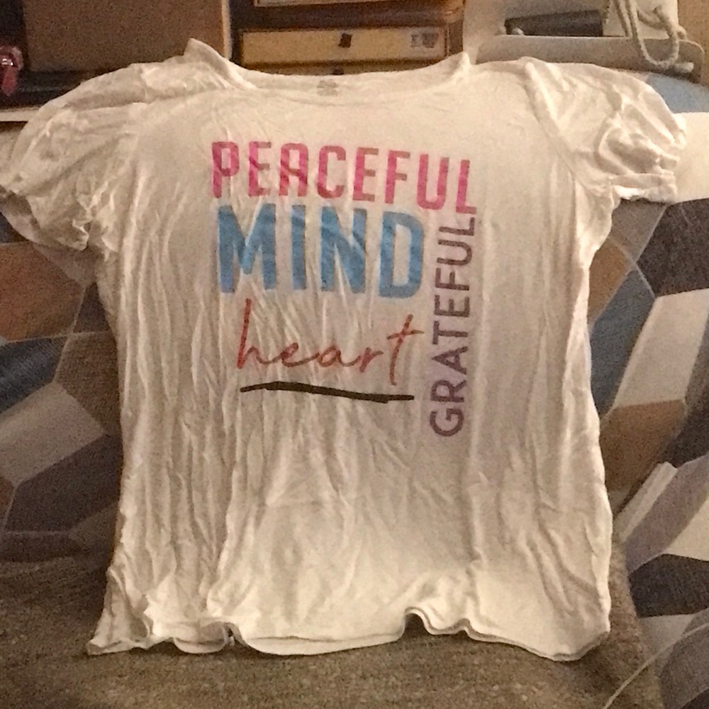 White Graffic Tee sz 14/16